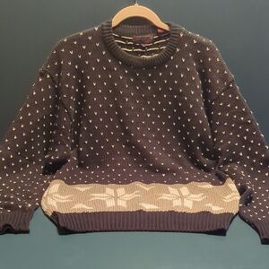 Men's Crewneck Sweater - Black and Cream